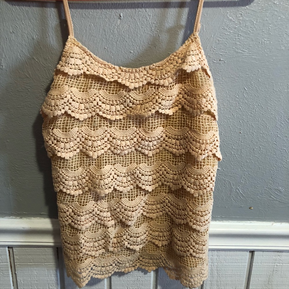 Crochet cream tank